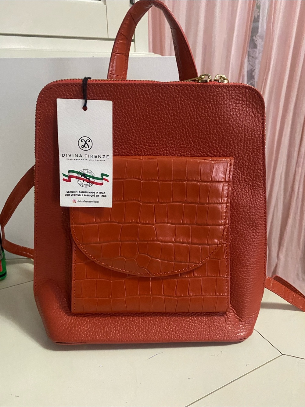 Divina Firenze Convertible Italian Leather backpack